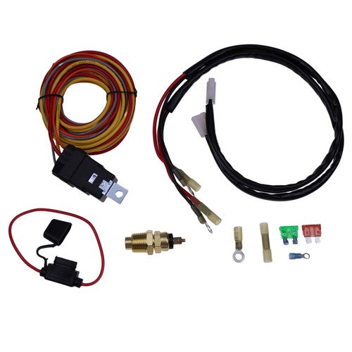 Solid Spare Dual Fan Wiring Relay Harness Kit with Sensor for Spal 185FH FRH 40/50 Amp