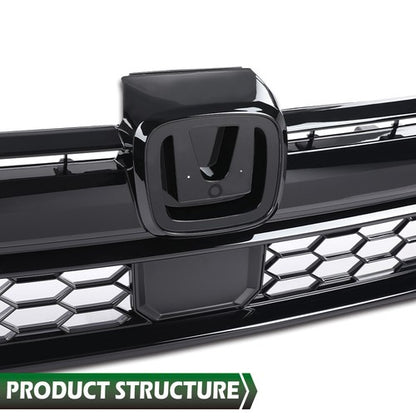 Solid Spare Fit For 2020-2022 Honda CR-V CRV BlackFront Bumper Upper Honeycomb Grille Grill