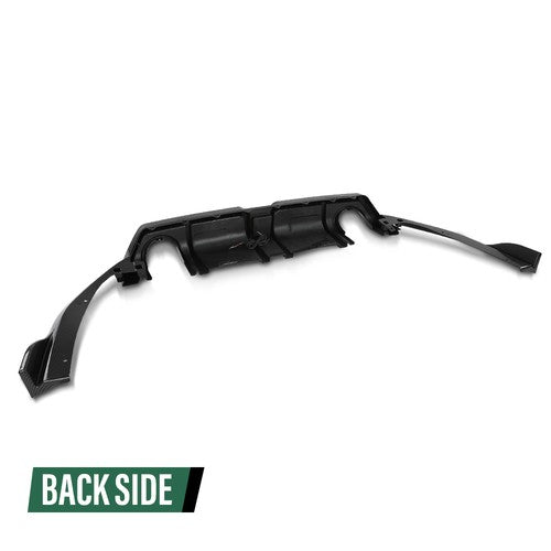 Solid Spare Fit For 16-21 Honda Civic Carbon Look Rear Lip Diffuser Body Kit w/ LED Light