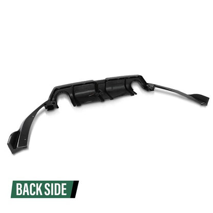 Solid Spare Fit For 16-21 Honda Civic Carbon Look Rear Lip Diffuser Body Kit w/ LED Light