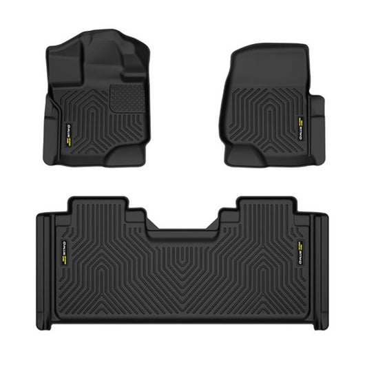 Solid Spare TPE Floor Mats Liners Fit For 2015-2025 Ford F-150 Super Crew Cab All Weather