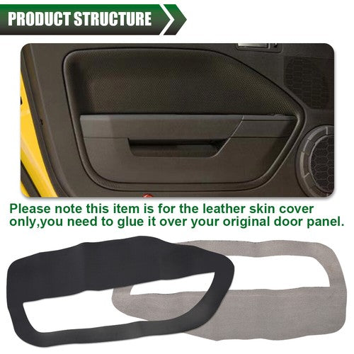 Solid Spare Fit For 05-09 Ford Mustang Door Panel Insert Card Cover Kit Leather 2Pcs