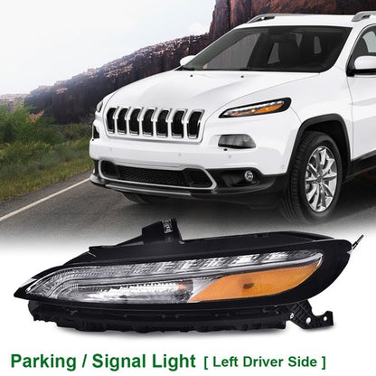 Solid Spare For 14-18 Jeep Cherokee Driver Side LED Bumper Parking Light Turn Signal Lamp