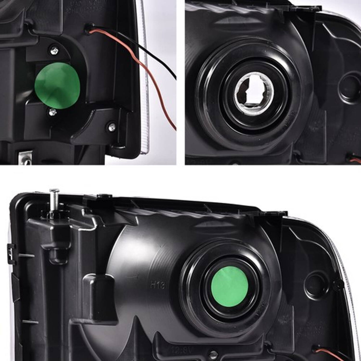 Solid Spare Fit For 2005-2007 Ford F250 F350 Super Duty Clear Chrome LED DRL Headlights