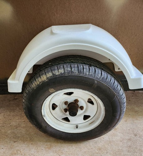 Solid Spare Set Of 2 Single Axle Trailer Fenders 13" Wheels Tires Top Step Skirt Boat