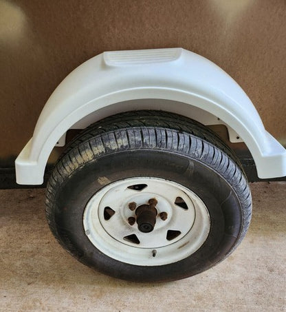 Solid Spare Set Of 2 Single Axle Trailer Fenders 13" Wheels Tires Top Step Skirt Boat