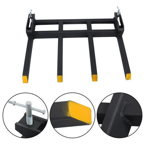 Solid Spare 2500lbs Clamp on Heavy Debris Fork for Tractor Skid Steer Buckets Universal 42"