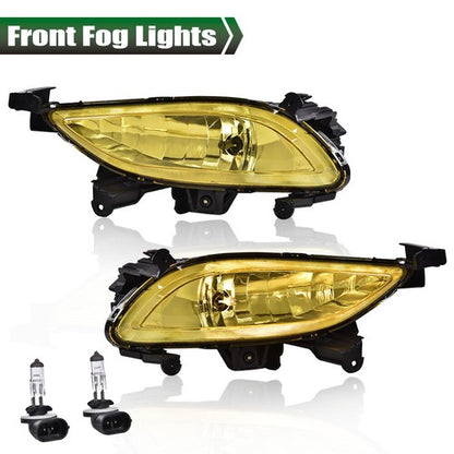 Solid Spare Fit For 2011-2013 Hyundai Sonata Yellow Front Bumper Fog Lights Driving Lamps