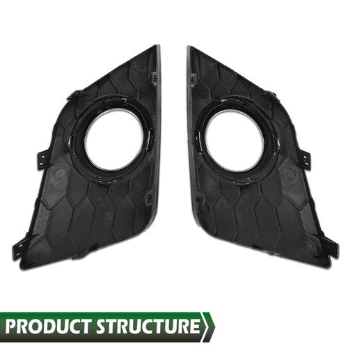 Solid Spare Fit For 16-19 Nissan Sentra Front Bumper Fog Light Bezel Left+Right Side