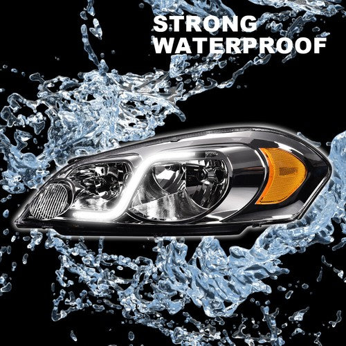 Solid Spare Clear/Chrome LED DRL Headlights Fit For 2006-13 Chevy Impala/06-07 Monte Carlo