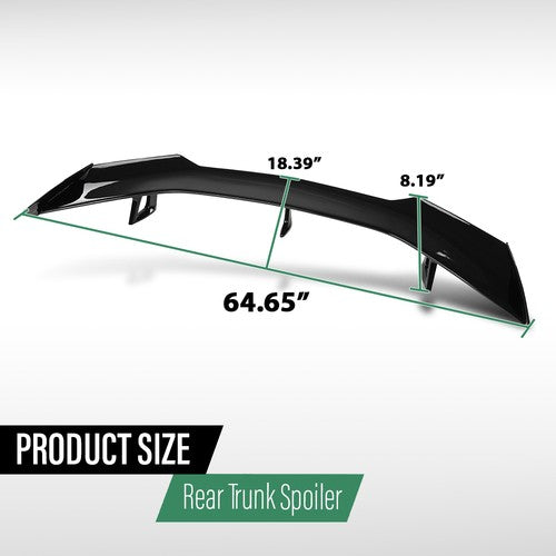 Solid Spare Trunk Spoiler Wing Gloss Black For 2016-2024 Chevy Camaro ZL1 1LE Style LT RS SS