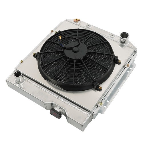 Solid Spare For 61-65 Econoline Comet Mercury Comet 3 Row Radiator+Shroud+Electric Fan+Relay