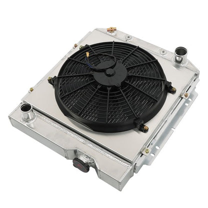 Solid Spare For 61-65 Econoline Comet Mercury Comet 3 Row Radiator+Shroud+Electric Fan+Relay
