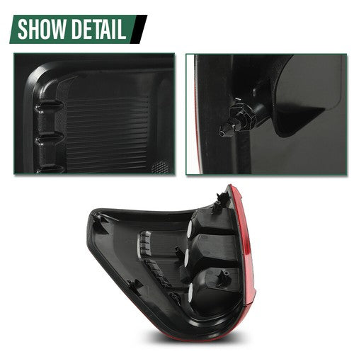 Solid Spare Fit For 2021-223 Ford F150 XL w/o Blind Spot TaiL Lights Brake Lamps Left+Right