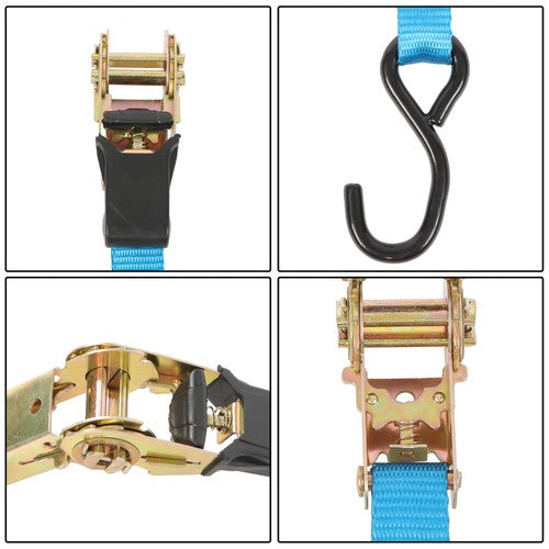 Solid Spare Ratchet Strap 6 Pcs+Polyester 566lbs Fracture Strength 1700lbs 1in*20ft S Hooks