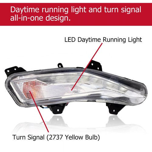 Solid Spare For 2019-2022 2023 Chevy Malibu Bumper Signal Light LED Fog Lamp RH Passenger