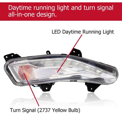 Solid Spare For 2019-2022 2023 Chevy Malibu Bumper Signal Light LED Fog Lamp RH Passenger