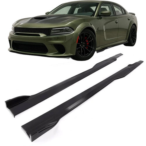 Solid Spare Side Skirt Body Kit For Dodge Charger SRT 15-23 Rocker Panels Extension Splitter