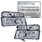 Solid Spare Smoke Lens Chrome Headlights Fit For 2004-2012 GMC Canyon/Chevy Colorado LH RH