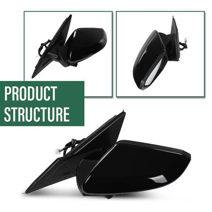 Solid Spare Left Power Mirror Manual Fold Heated w/ 5-Pin Fit For 2016-2021 Honda Civic