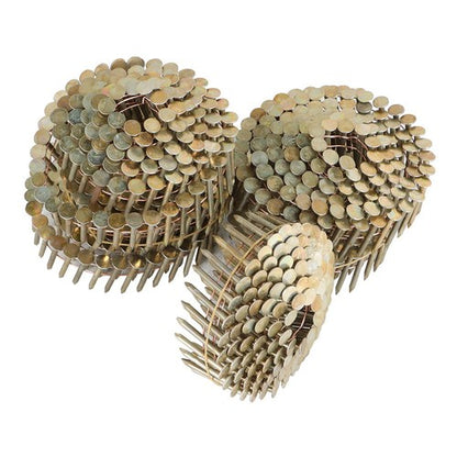 Solid Spare 1-1/4" × 0.12" 15 Degree Galvanized Coil Roofing Nail 3/8" Head Diameter 7200Pcs