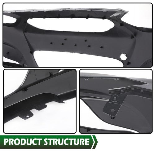Solid Spare Fit For 2014-2017 Hyundai Accent Sedan / Hatchback Front Bumper Cover
