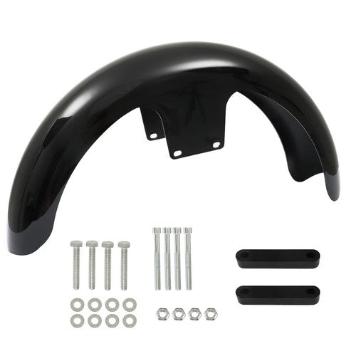 Solid Spare For Touring Electra Glide Street Glide 19" Wheel Wrap Front Fender bright black