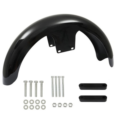 Solid Spare For Touring Electra Glide Street Glide 19" Wheel Wrap Front Fender bright black