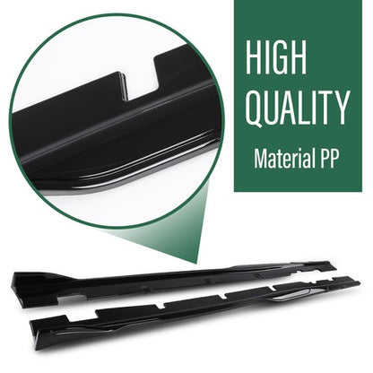 Solid Spare Body Kit Glossy Black Side Skirts Rocker Panel Fit For 15-23 Charger Widebody
