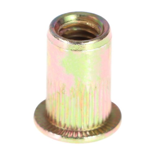 Solid Spare M6 Metric Carbon Steel Rivet Nut Flat Head Threaded Insert Nutsert 100 Pcs