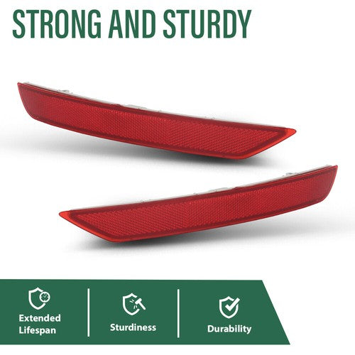 Solid Spare Rear Bumper Reflector Light Left+Right Red Fit For 2009-2018 Subaru Forester
