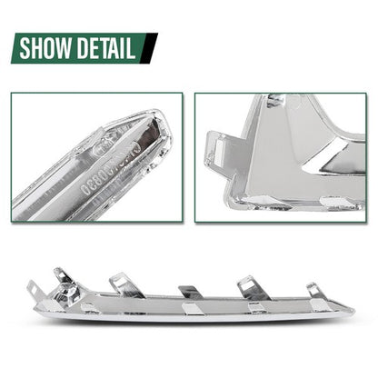 Solid Spare Fog Light Molding Trim Silver Fit For 2017-2018 Subaru Forester Left+Right