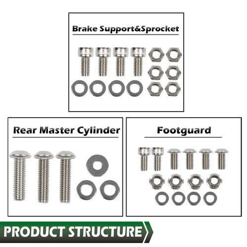 Solid Spare Fit For 87-06 Yamaha YFZ350 Banshee Stainless Steel Atv Bolt Screw Kit Set
