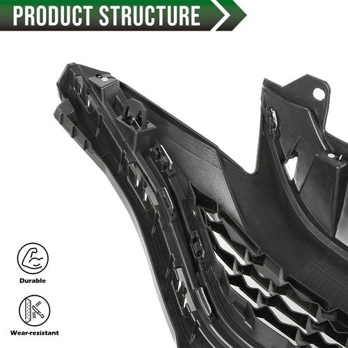 Solid Spare Fit For 2018-2020 Honda Fit Front Bumper Upper Honeycomb Grille w/ Chrome Trim