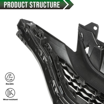 Solid Spare Fit For 2018-2020 Honda Fit Front Bumper Upper Honeycomb Grille w/ Chrome Trim