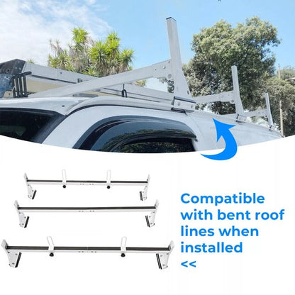 Solid Spare For Chevy Express 2500/3500 1996-up Steel White Cargo Van Roof Ladder Rack 3 bar