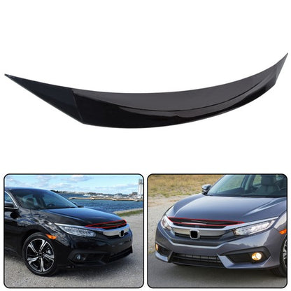 Solid Spare FOR HONDA CIVIC Si 2016-2021 GLOSS BLACK FRONT HOOD BUMPER UPPER TRIM NOSE COVER