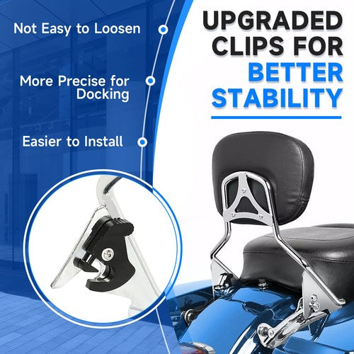 Solid Spare Detachable Backrest Sissy Bar For Harley Davidson Touring Street Glide 2009-2026