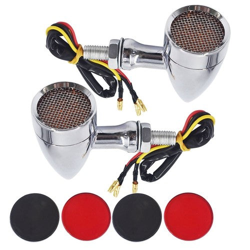 Solid Spare For Sportster XL 1200 883 Iron Motorcycle LED Turn Signal Lights Chrome