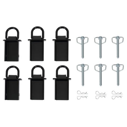 Solid Spare 6 Pack Stake Pocket D-Ring Tie Downs Utility for Flatbed Trucks and Trailer