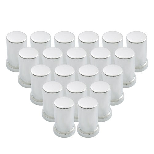 Solid Spare 33mm Lug Nut Covers Chrome Push On Style Plastic Tube Style Fit For Truck