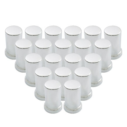 Solid Spare 33mm Lug Nut Covers Chrome Push On Style Plastic Tube Style Fit For Truck