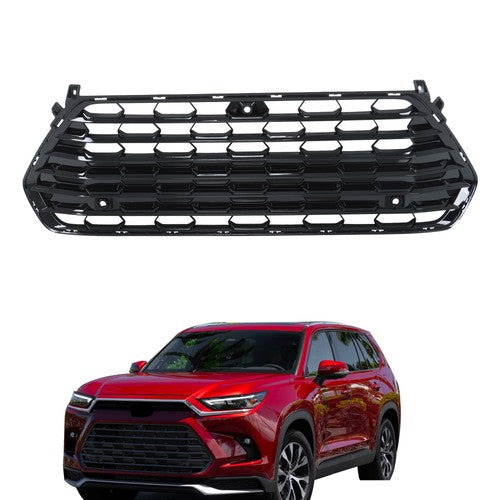 Solid Spare Gloss Black Plastic Grill W/ Sensor Holes Front Grille For Grand Highlander 2024