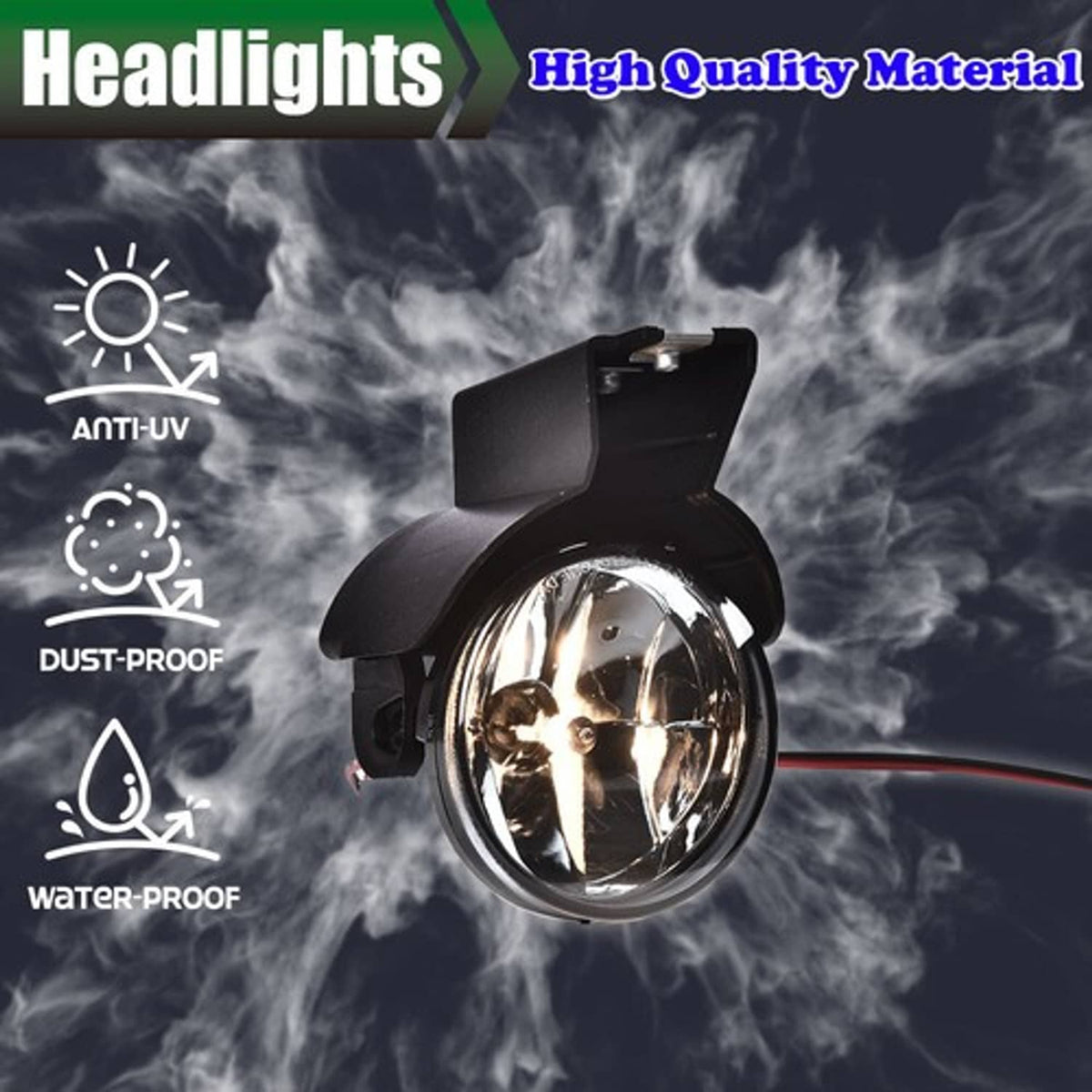 Solid Spare Fit For 97-00 Dodge Dakota / 98-00 Durango Fog Lights Driving Lamps Smoke
