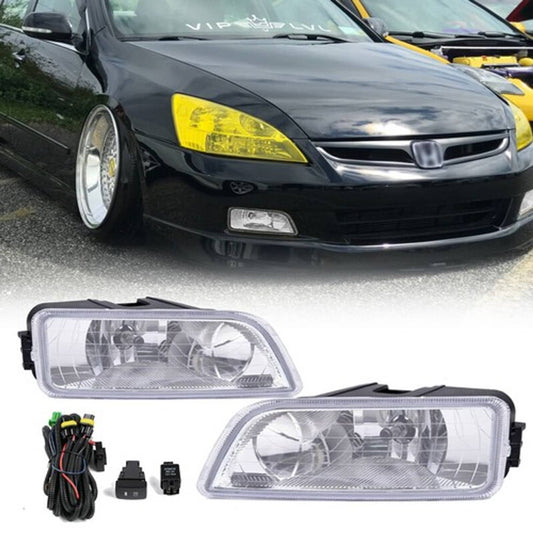 Solid Spare Fit For Honda Accord 2003-2007 4DR Front Bumper Driving Fog Light Lamp w/Wiring