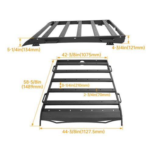 Solid Spare 330lbs Roof Rack Cargo Carrier Steel for Toyota Tacoma 2005-2023 Double Cab