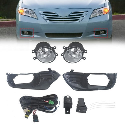 Fit 2007 2008 2009 Toyota Camry Front Bumper Clear Halogen Fog Lights Lamps Pair