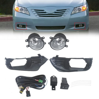 Fit 2007 2008 2009 Toyota Camry Front Bumper Clear Halogen Fog Lights Lamps Pair