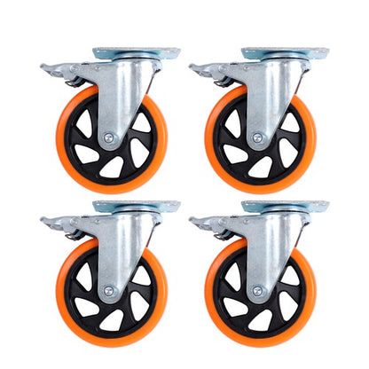 Solid Spare 5 inch Swivel Caster Wheels with Dual Locking, Heavy Duty Castors Set of 4