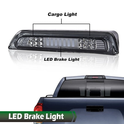 Solid Spare Fit For 07-18 Toyota Tundra Smoke/Chrome LED Third 3rd Brake Light Cargo Lamp